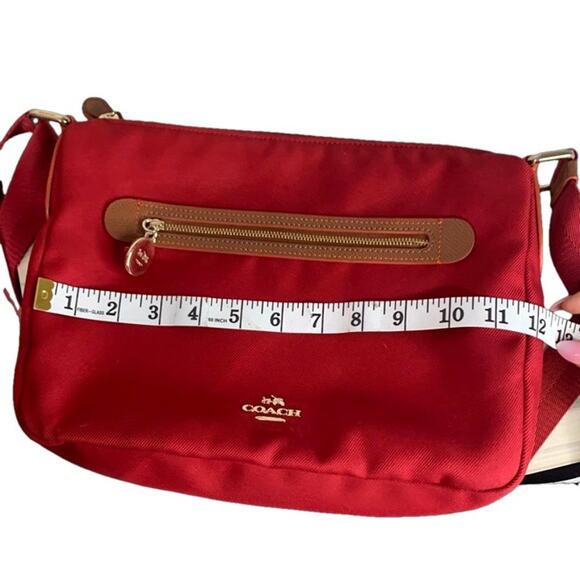 COACH Red Orange Brown Nylon Crossbody - Picture 11 of 11